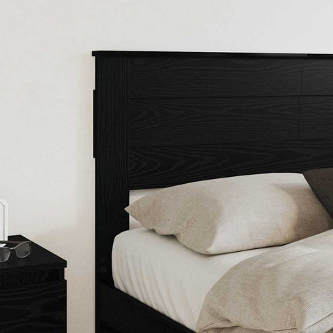 vidaXL Headboard with Headboard Black Oak 120 cm Engineered wood