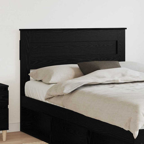 vidaXL Headboard with Headboard Black Oak 120 cm Engineered wood