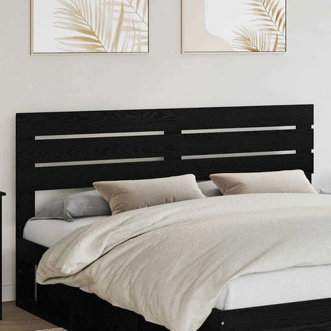 vidaXL Headboard with Headboard Black Oak 200 cm Engineered wood