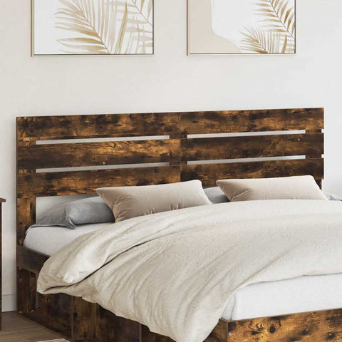 vidaXL Headboard with Headboard Smoked Oak 200 cm Engineered wood