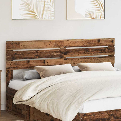 vidaXL Headboard with Headboard Old Wood 200 cm Engineered wood