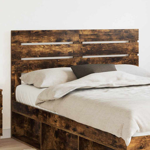 vidaXL Headboard with Headboard Smoked Oak 150 cm Engineered wood