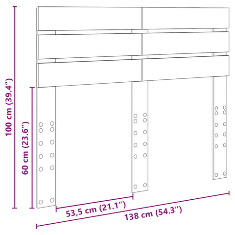 vidaXL Headboard with Headboard Black Oak 135 cm Engineered wood
