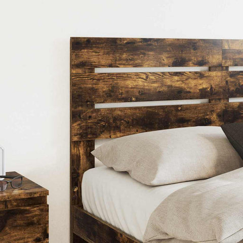 vidaXL Headboard with Headboard Smoked Oak 135 cm Engineered wood