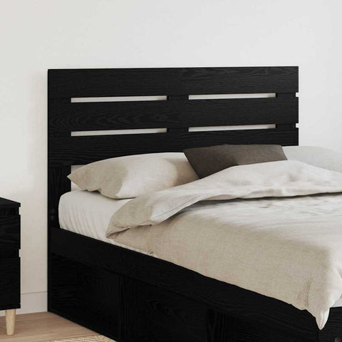 vidaXL Headboard with Headboard Black Oak 120 cm Engineered wood