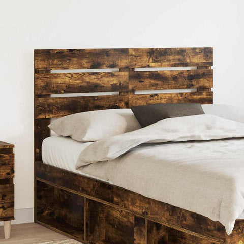 vidaXL Headboard with Headboard Smoked Oak 120 cm Engineered wood