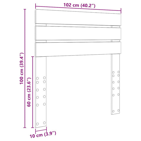 vidaXL Headboard with Headboard Sonoma Oak 100 cm Engineered wood