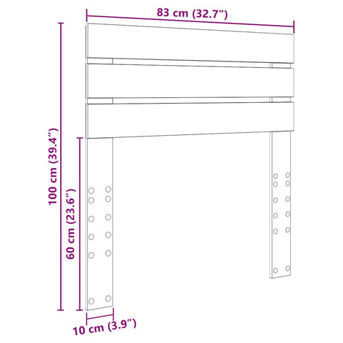 vidaXL Headboard with Headboard White 80 cm Engineered wood
