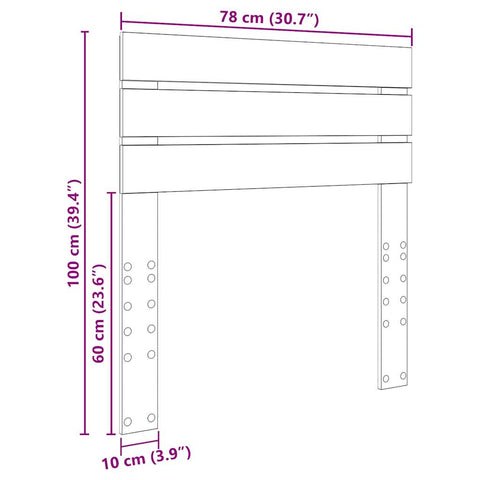 vidaXL Headboard with Headboard Artisan Oak 75 cm Engineered wood