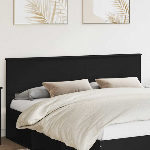 vidaXL Headboard with Headboard Black Oak 200 cm Engineered wood