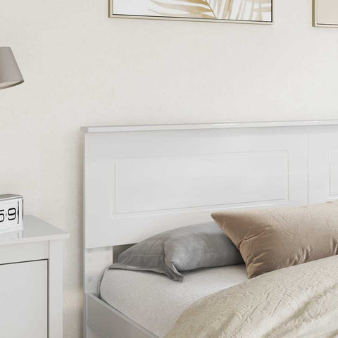 vidaXL Headboard with Headboard Gloss White 200 cm Engineered wood