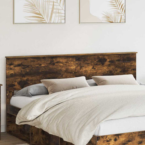 vidaXL Headboard with Headboard Smoked Oak 200 cm Engineered wood
