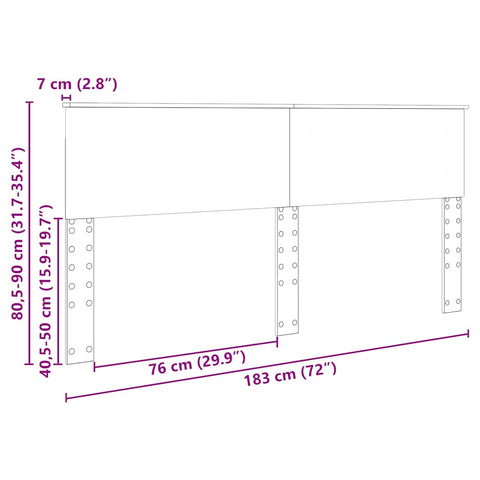 vidaXL Headboard with Headboard Concrete Grey 180 cm Engineered wood