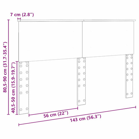 vidaXL Headboard with Headboard White 140 cm Engineered wood