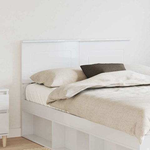 vidaXL Headboard with Headboard Gloss White 135 cm Engineered wood