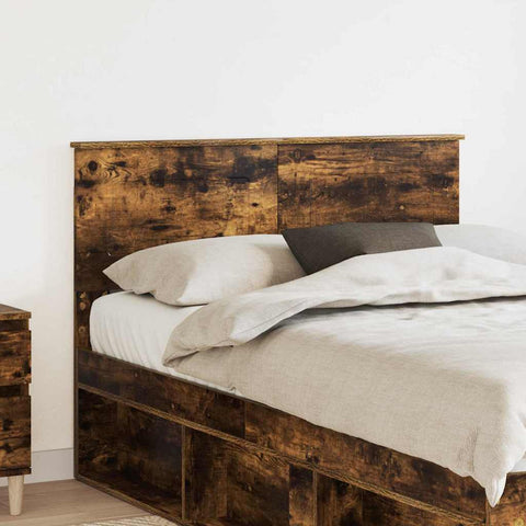 vidaXL Headboard with Headboard Smoked Oak 135 cm Engineered wood