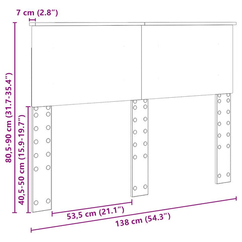 vidaXL Headboard with Headboard Old Wood 135 cm Engineered wood
