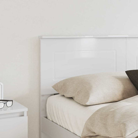 vidaXL Headboard with Headboard Gloss White 120 cm Engineered wood