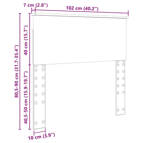vidaXL Headboard with Headboard Old Wood 100 cm Engineered wood