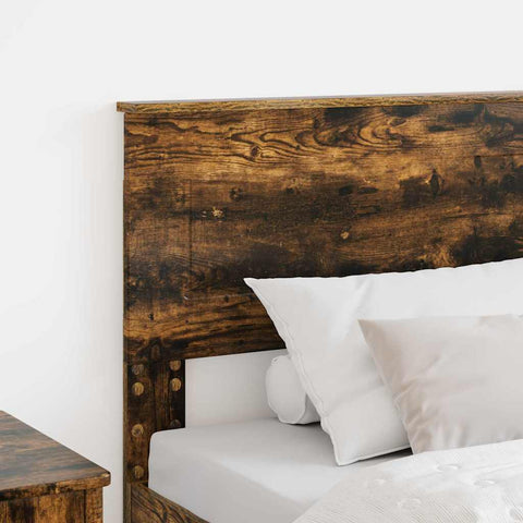vidaXL Headboard with Headboard Smoked Oak 90 cm Engineered wood
