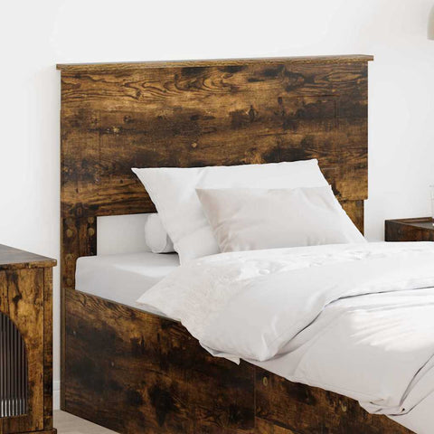 vidaXL Headboard with Headboard Smoked Oak 90 cm Engineered wood