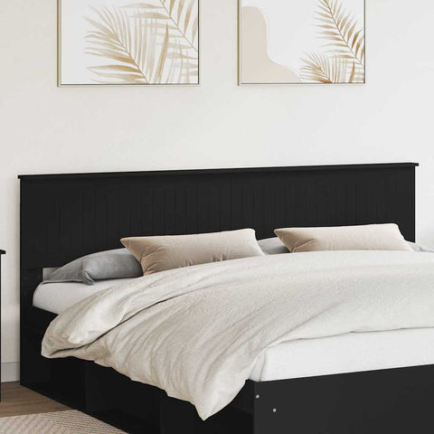 vidaXL Headboard with Headboard Black Oak 200 cm Engineered wood