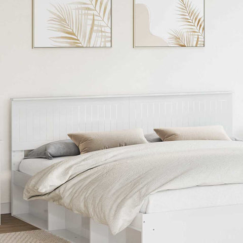 vidaXL Headboard with Headboard Gloss White 200 cm Engineered wood