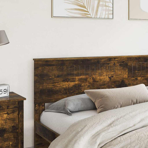 vidaXL Headboard with Headboard Smoked Oak 200 cm Engineered wood