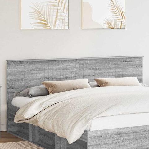vidaXL Headboard with Headboard Grey Sonoma 200 cm Engineered wood