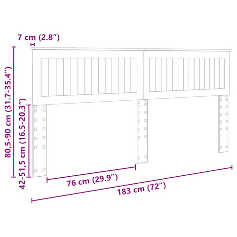 vidaXL Headboard with Headboard Sonoma Oak 180 cm Engineered wood