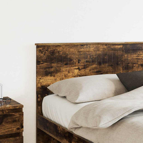 vidaXL Headboard with Headboard Smoked Oak 160 cm Engineered wood
