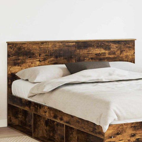 vidaXL Headboard with Headboard Smoked Oak 160 cm Engineered wood