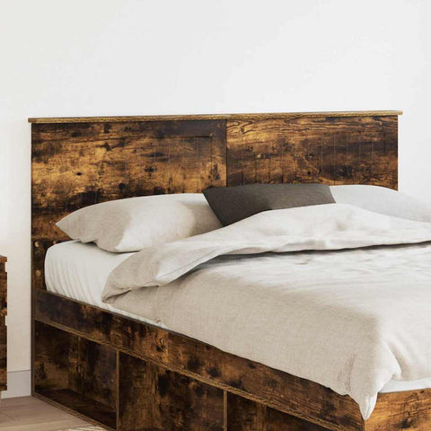 vidaXL Headboard with Headboard Smoked Oak 140 cm Engineered wood