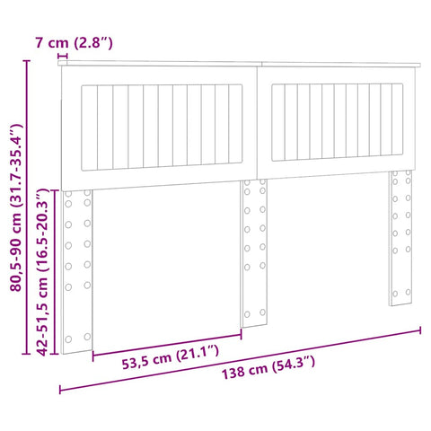 vidaXL Headboard with Headboard Sonoma Oak 135 cm Engineered wood