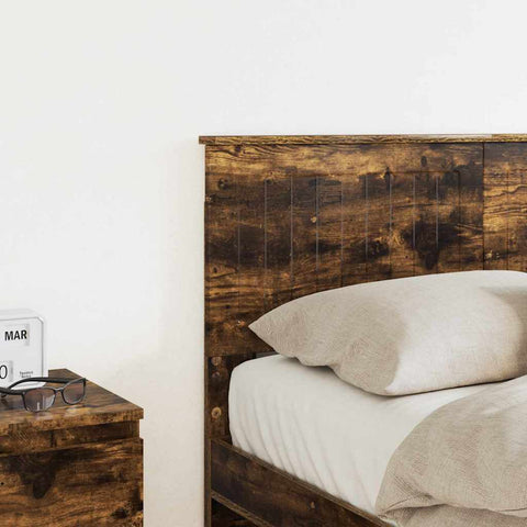 vidaXL Headboard with Headboard Smoked Oak 135 cm Engineered wood