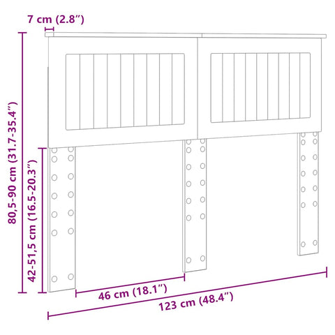 vidaXL Headboard with Headboard Black Oak 120 cm Engineered wood