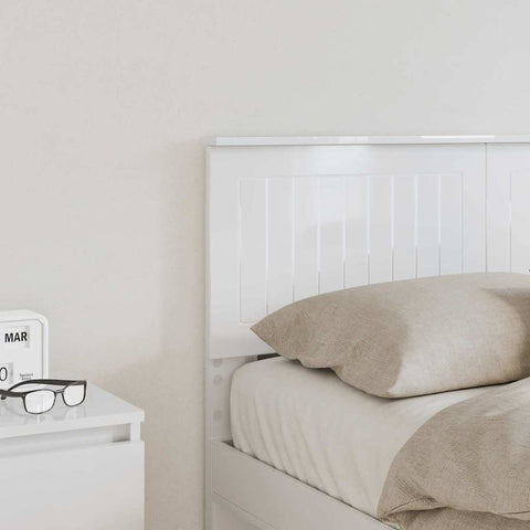 vidaXL Headboard with Headboard Gloss White 120 cm Engineered wood