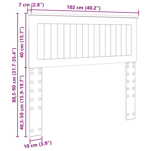 vidaXL Headboard with Headboard Old Wood 100 cm Engineered wood