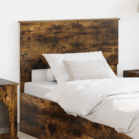 vidaXL Headboard with Headboard Smoked Oak 90 cm Engineered wood