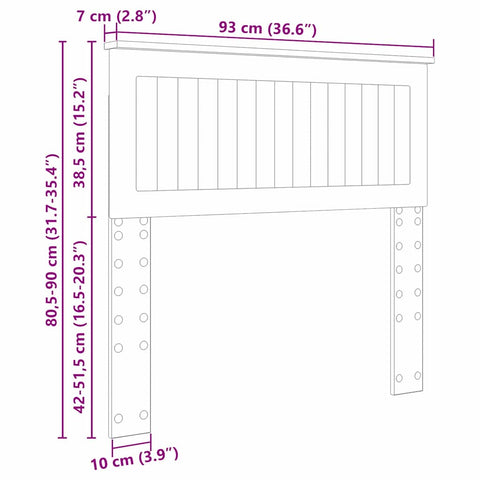 vidaXL Headboard with Headboard Grey Sonoma 90 cm Engineered wood