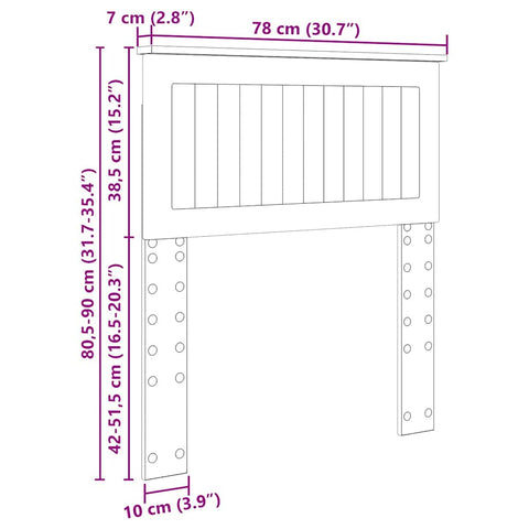 vidaXL Headboard with Headboard Gloss White 75 cm Engineered wood