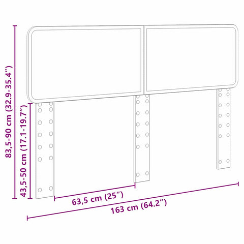 vidaXL Headboard with Headboard Grey Sonoma 160 cm Engineered wood