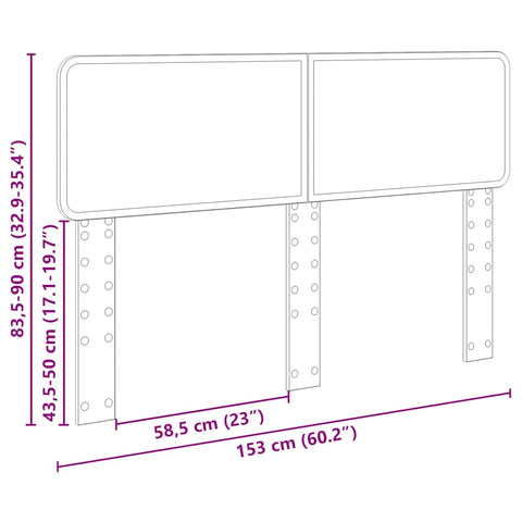 vidaXL Headboard with Headboard Old Wood 150 cm Engineered wood