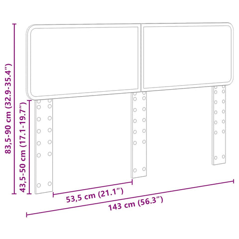 vidaXL Headboard with Headboard Old Wood 140 cm Engineered wood