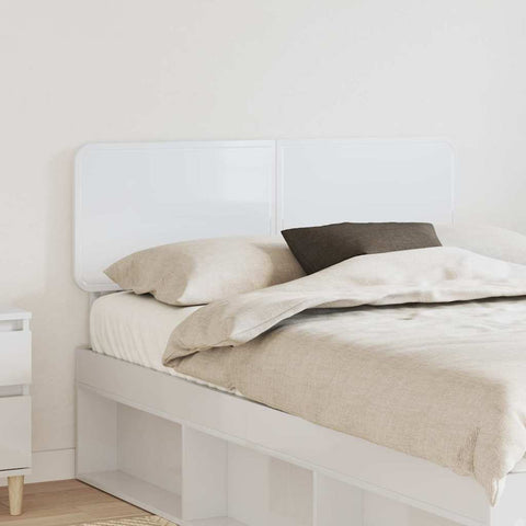 vidaXL Headboard with Headboard Gloss White 135 cm Engineered wood