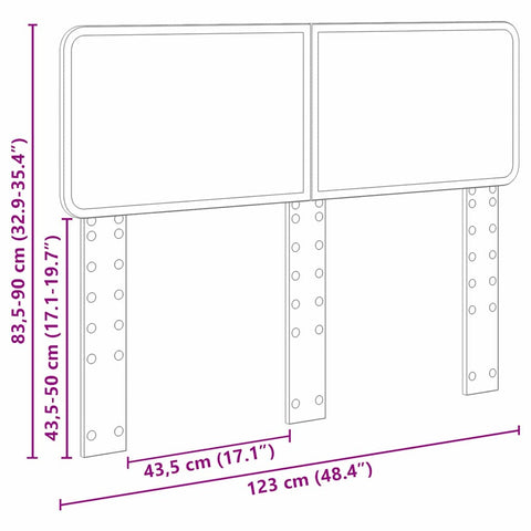 vidaXL Headboard with Headboard Brown Oak 120 cm Engineered wood