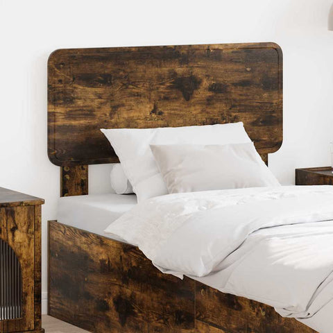 vidaXL Headboard with Headboard Smoked Oak 90 cm Engineered wood