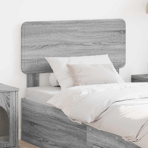 vidaXL Headboard with Headboard Grey Sonoma 90 cm Engineered wood
