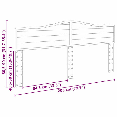 vidaXL Headboard with Headboard Gloss White 200 cm Engineered wood