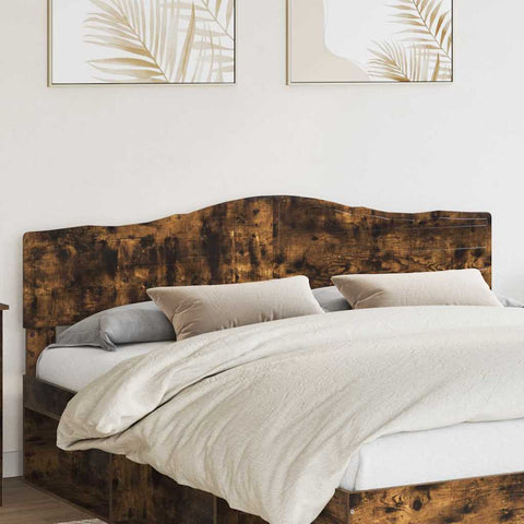 vidaXL Headboard with Headboard Smoked Oak 200 cm Engineered wood